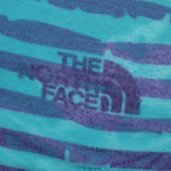 The North Face Women's Small Blue Purple Scoop Neck Burnout Short Sleeve Tee - Picture 6 of 8